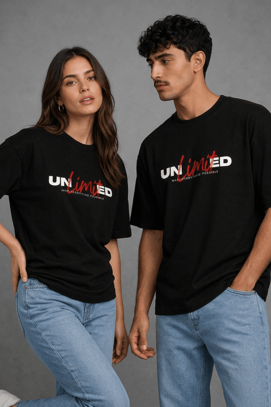 Unisex Printed Oversized  T-Shirt – UNLIMITED