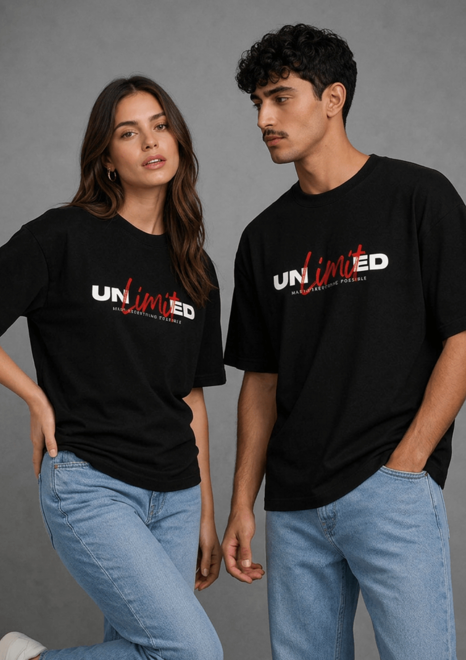 Unisex Printed Oversized  T-Shirt – UNLIMITED
