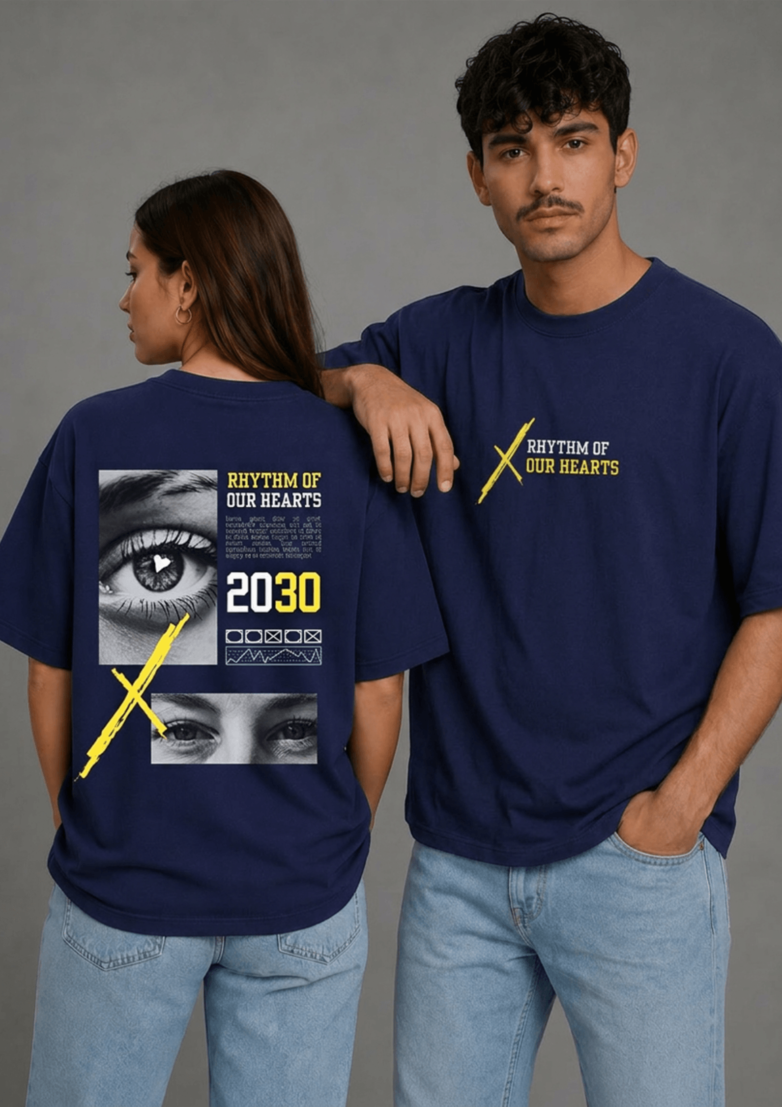 Unisex Oversized Graphic T-Shirt – Rhythm Of Our Hearts Edition