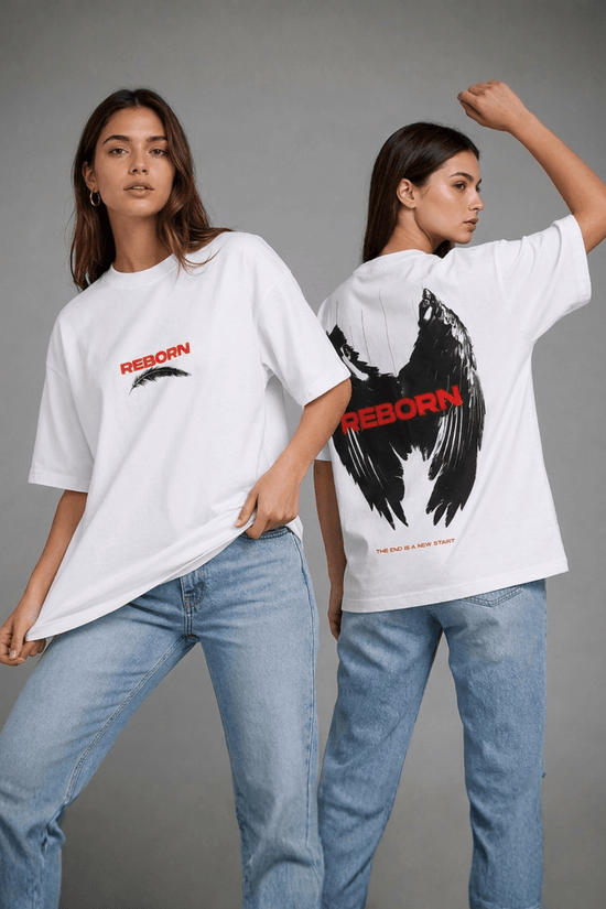 Women’s Oversized Graphic T-Shirt – Reborn Wings