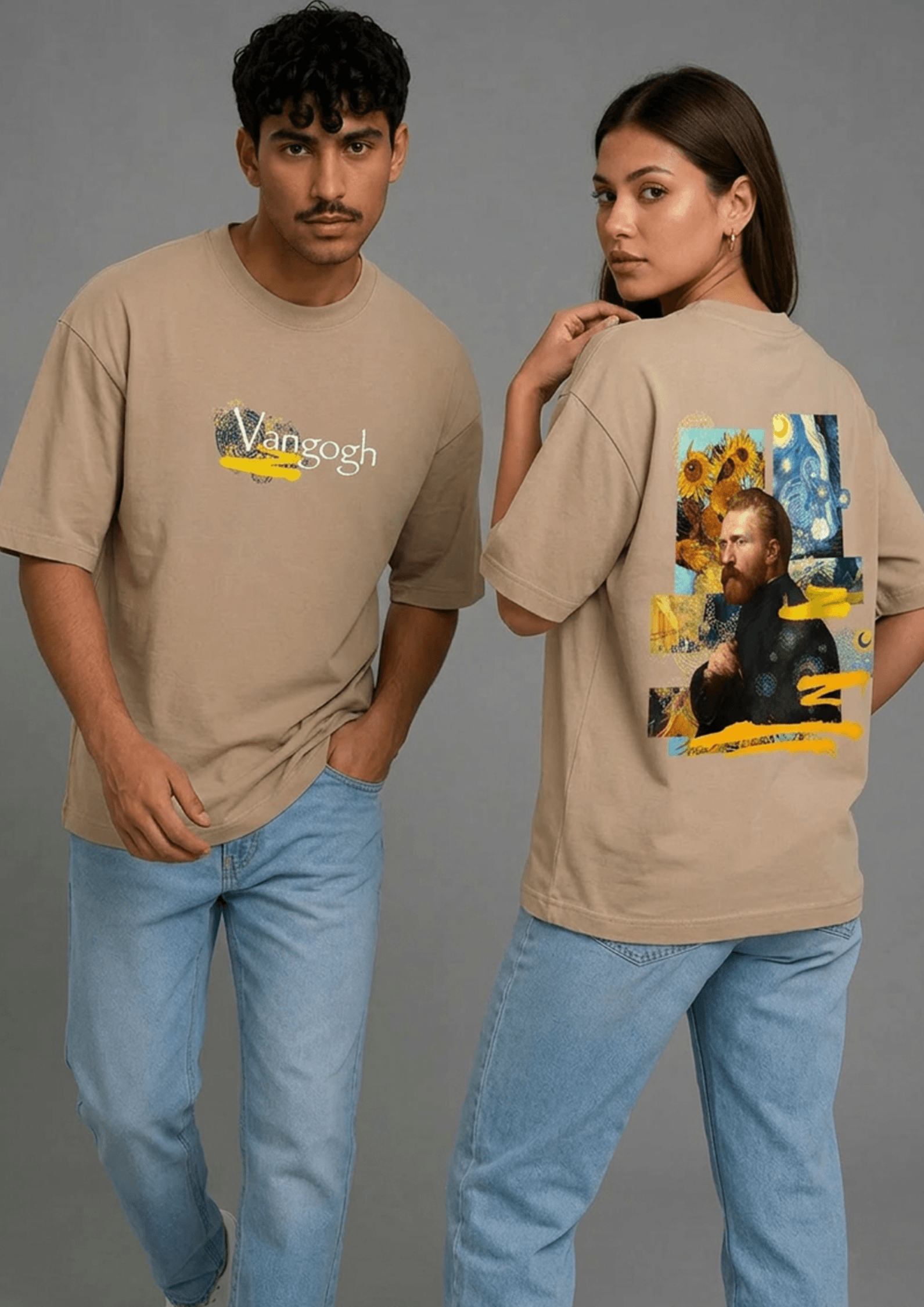 Unisex Printed Oversized  T-Shirt – Vangogh