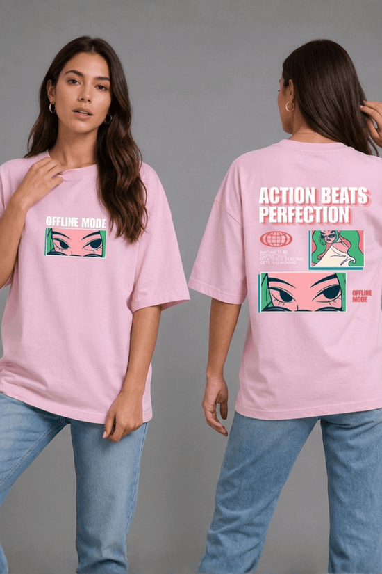 Women’s Oversized Graphic T-Shirt – Offline Mode