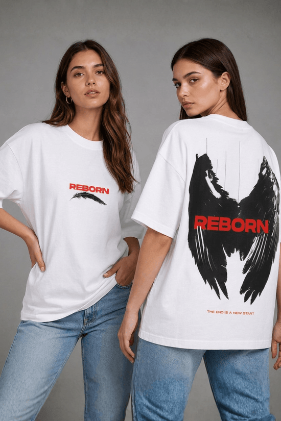 Women’s Oversized Graphic T-Shirt – Reborn Wings