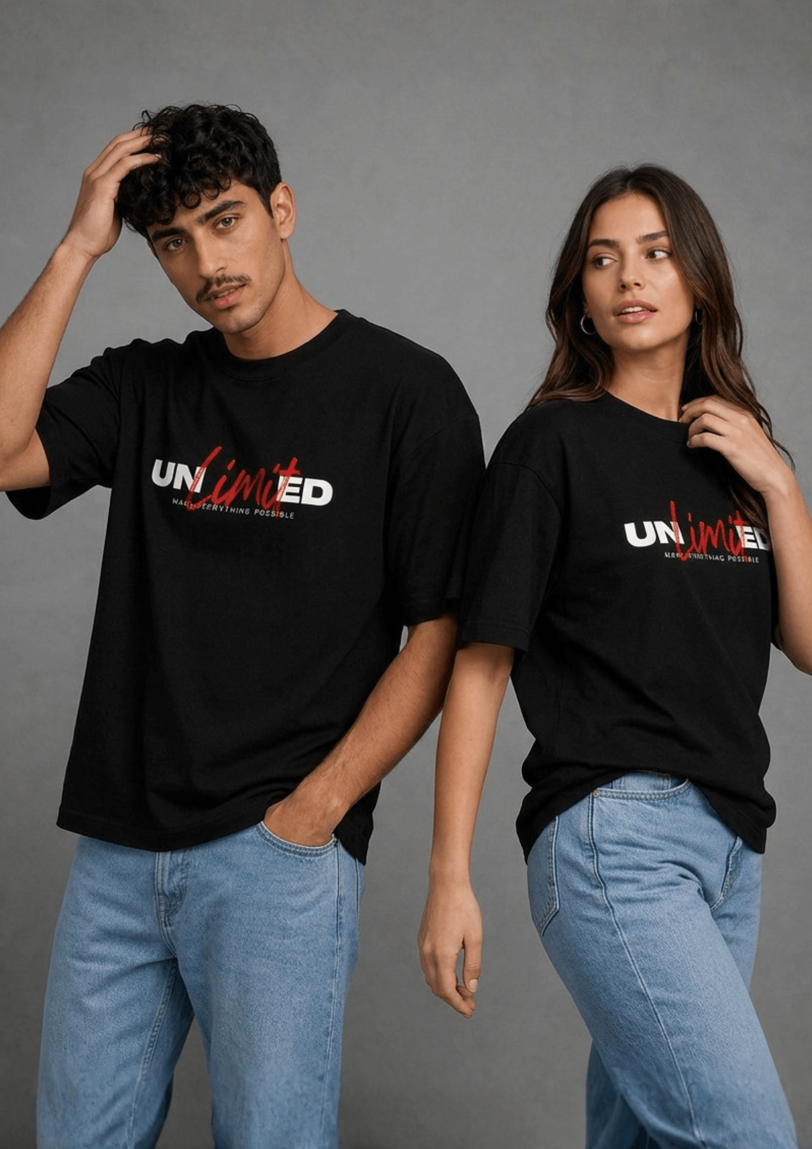 Unisex Printed Oversized  T-Shirt – UNLIMITED