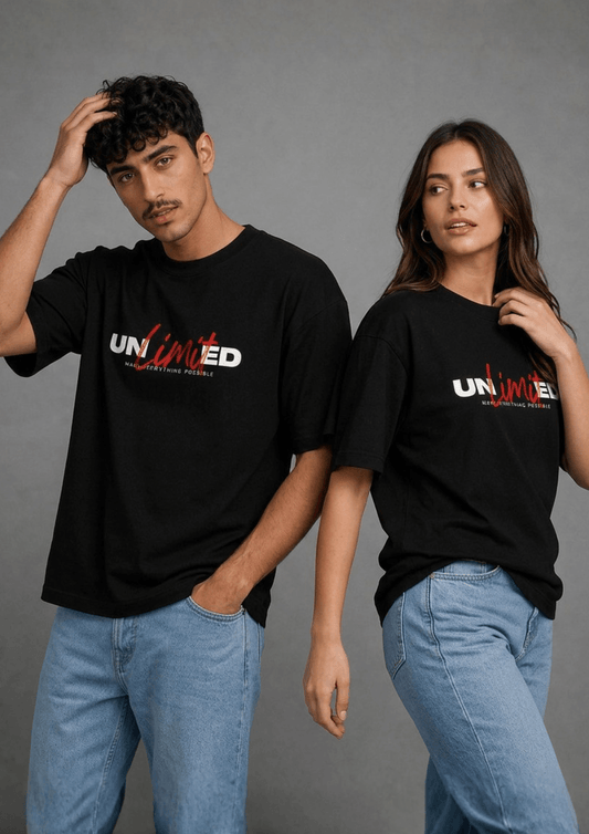 Unisex Printed Oversized  T-Shirt – UNLIMITED