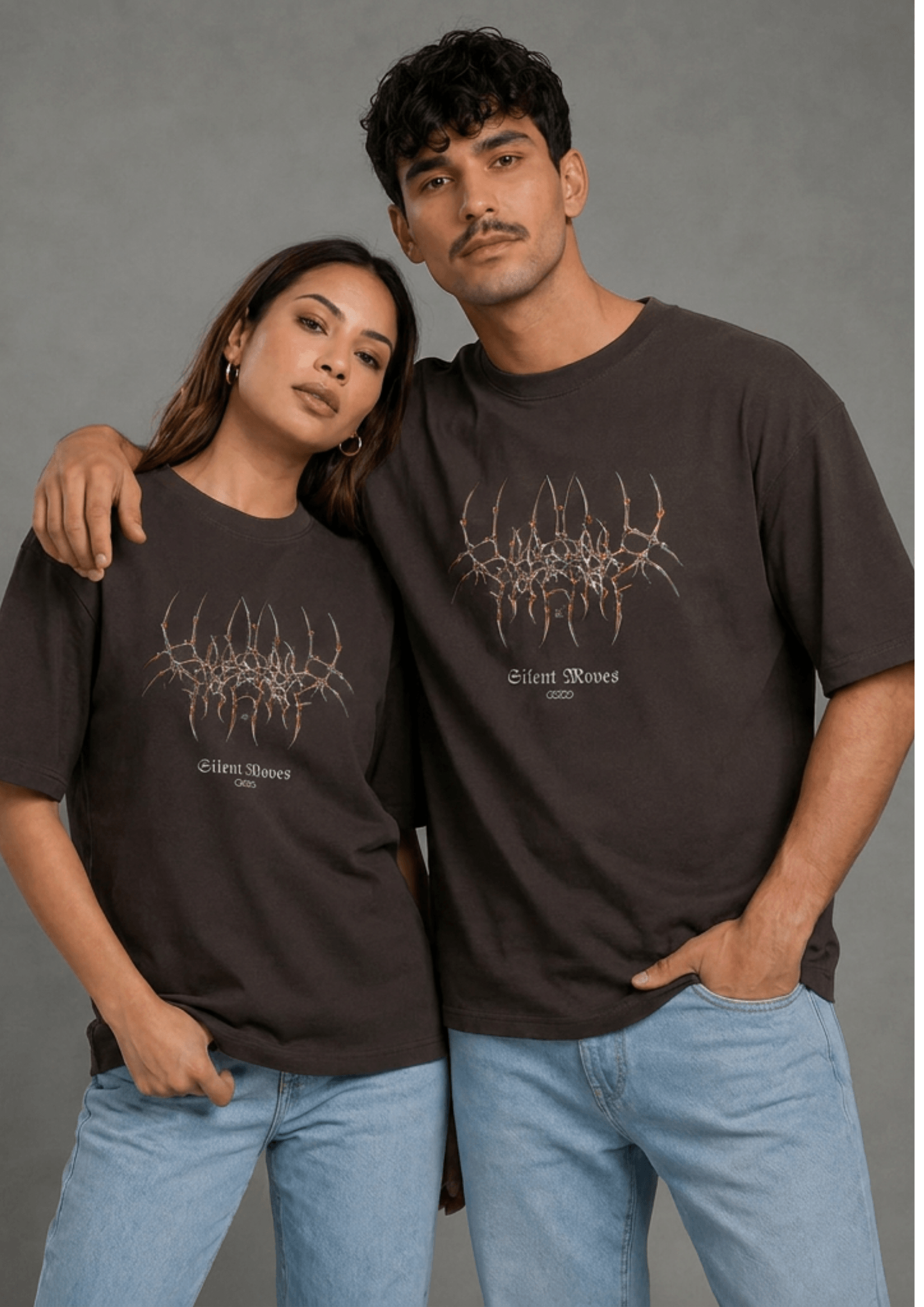 Unisex Printed Oversized  T-Shirt – Gothic