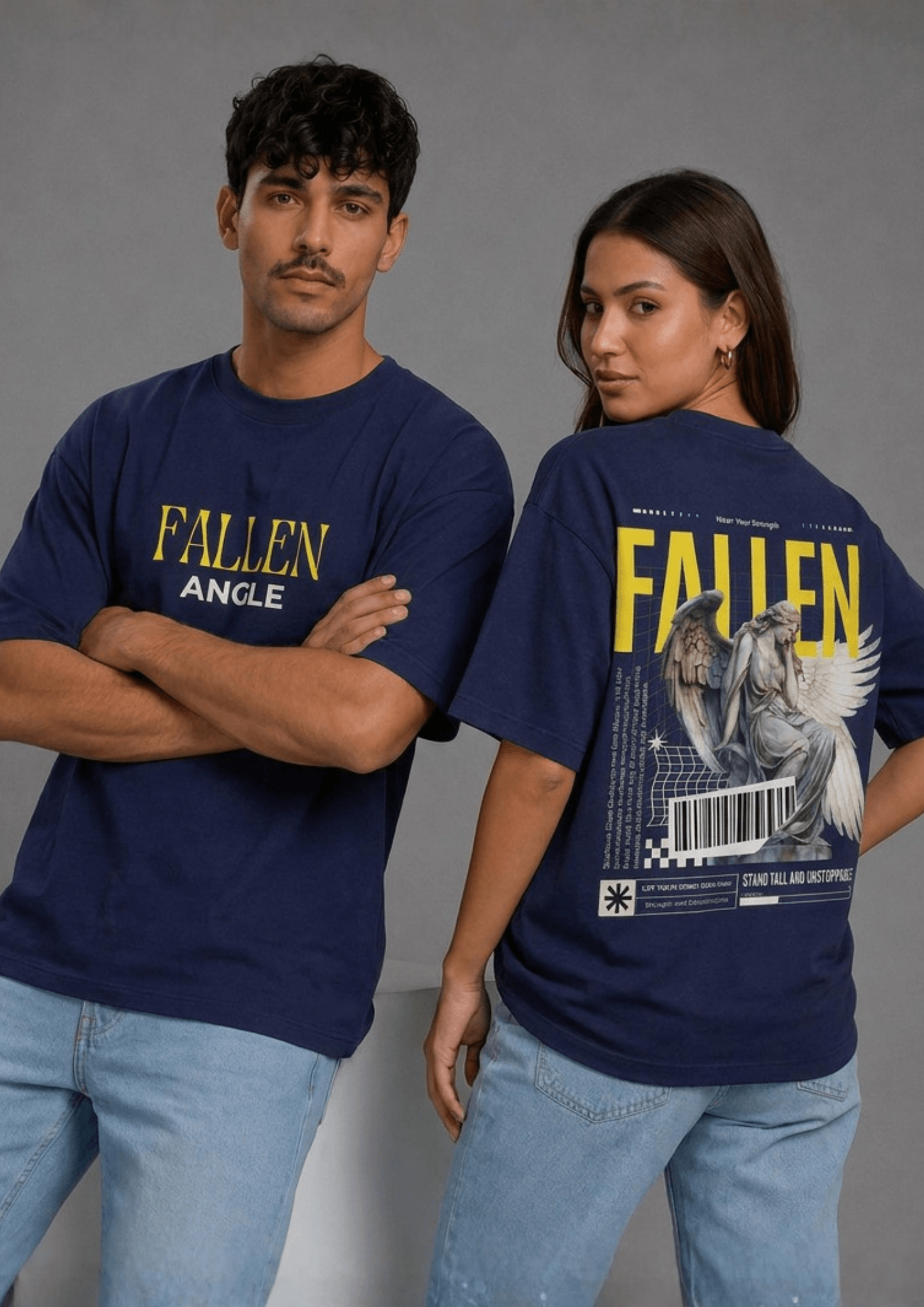 Unisex Oversized Graphic T-Shirt – Fallen Angel Edition