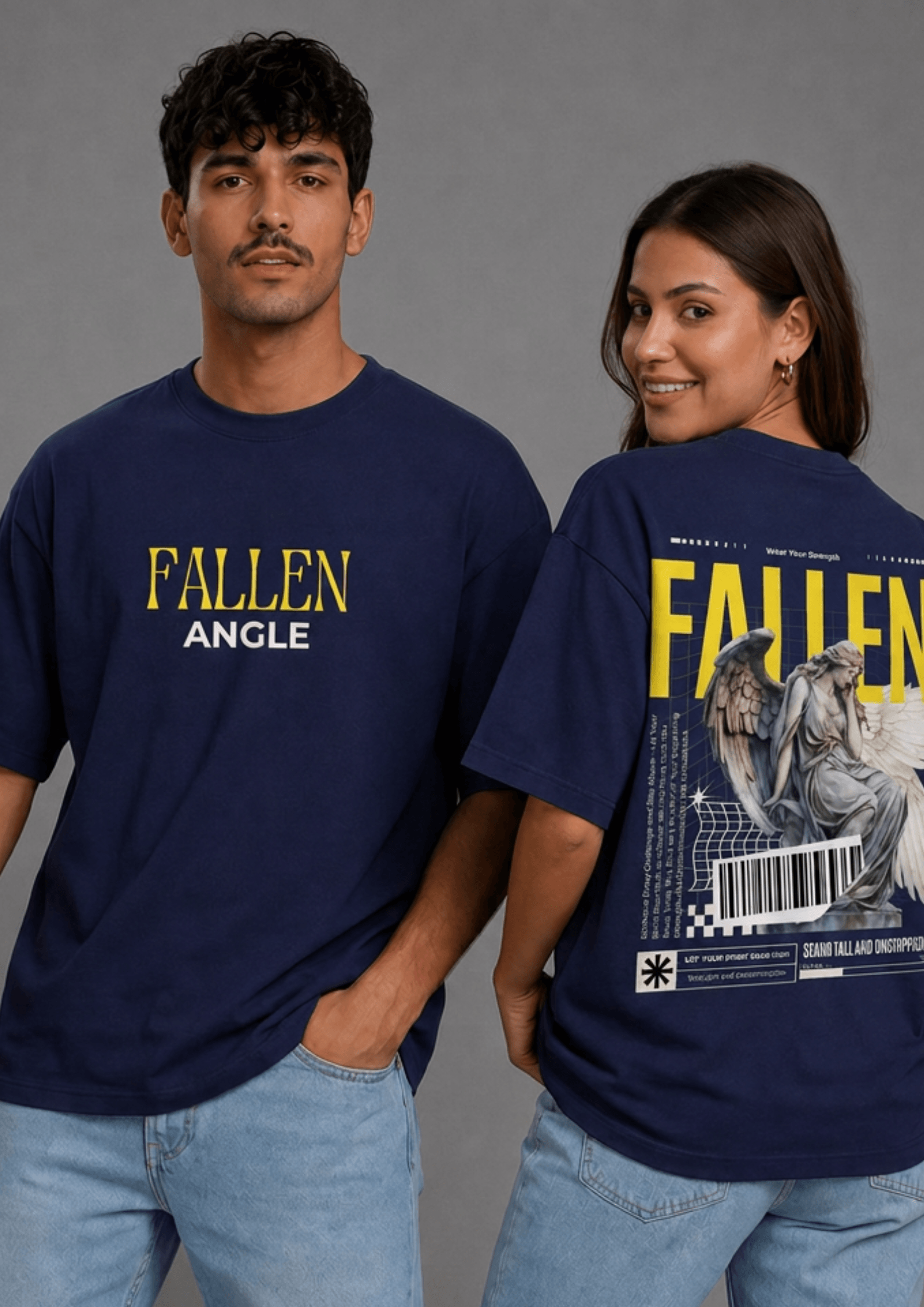 Unisex Oversized Graphic T-Shirt – Fallen Angel Edition