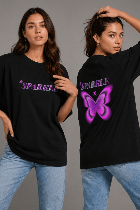 Women’s Printed Oversized  T-Shirt – SPARKLE