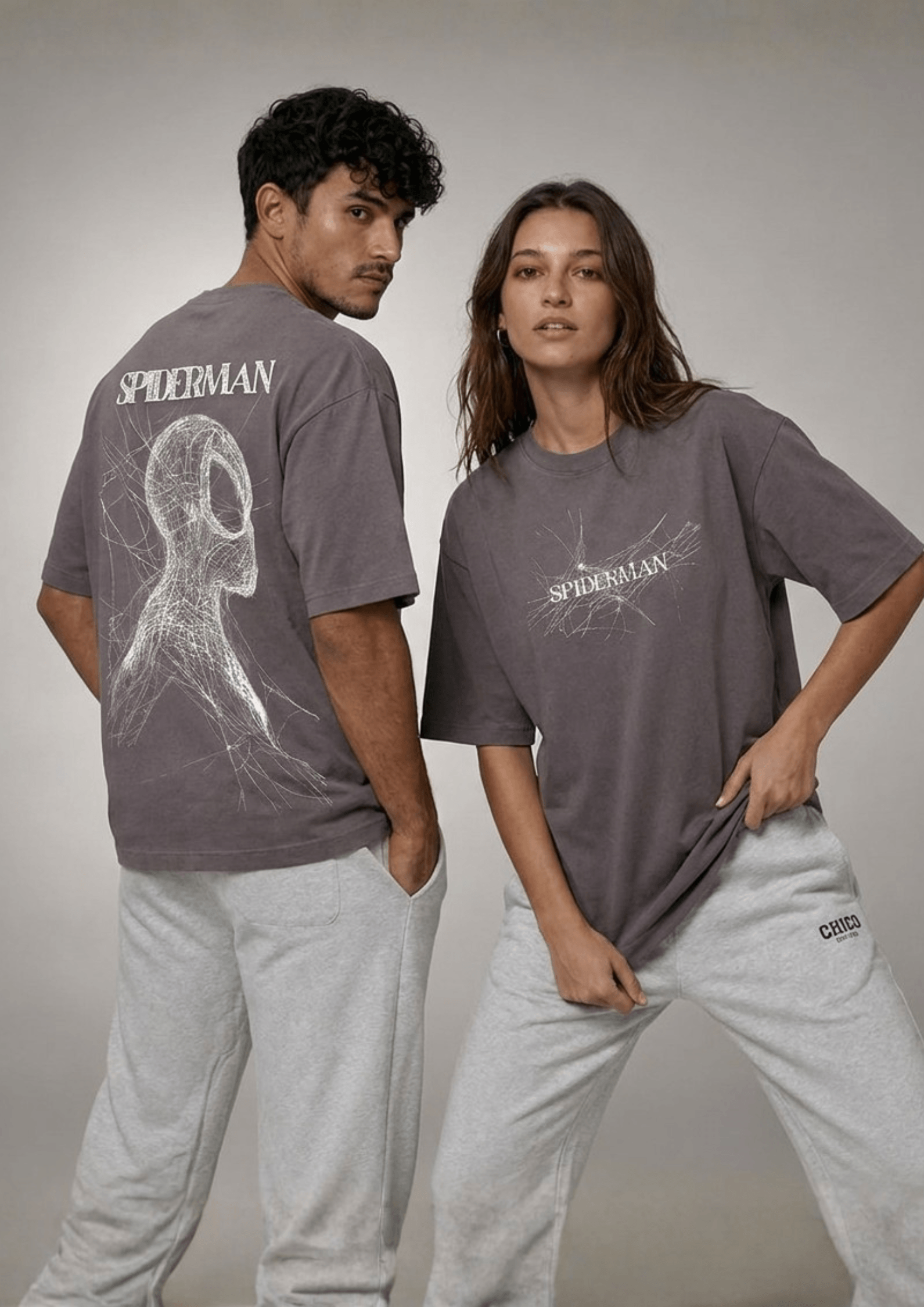 Unisex Oversized Graphic T-Shirt – Spiderman Sketch Edition