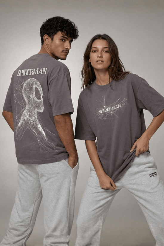 Unisex Oversized Graphic T-Shirt – Spiderman Sketch Edition