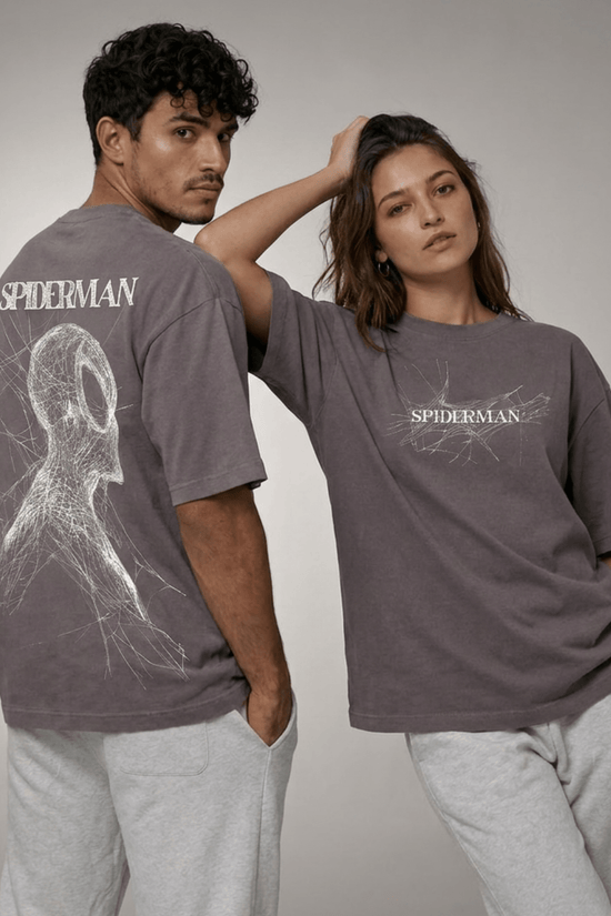 Unisex Oversized Graphic T-Shirt – Spiderman Sketch Edition