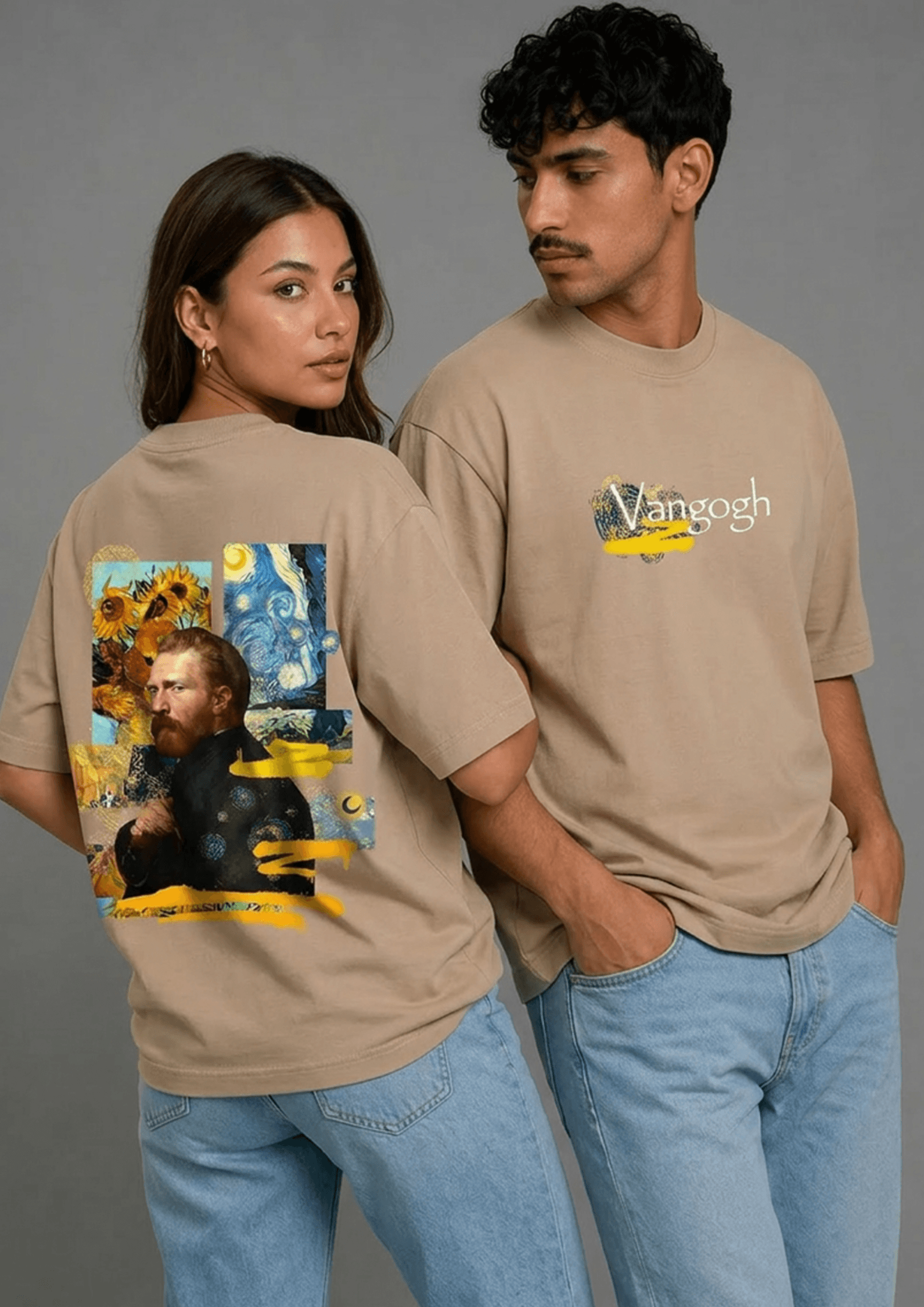 Unisex Printed Oversized  T-Shirt – Vangogh