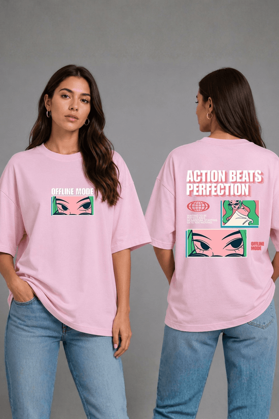 Women’s Oversized Graphic T-Shirt – Offline Mode