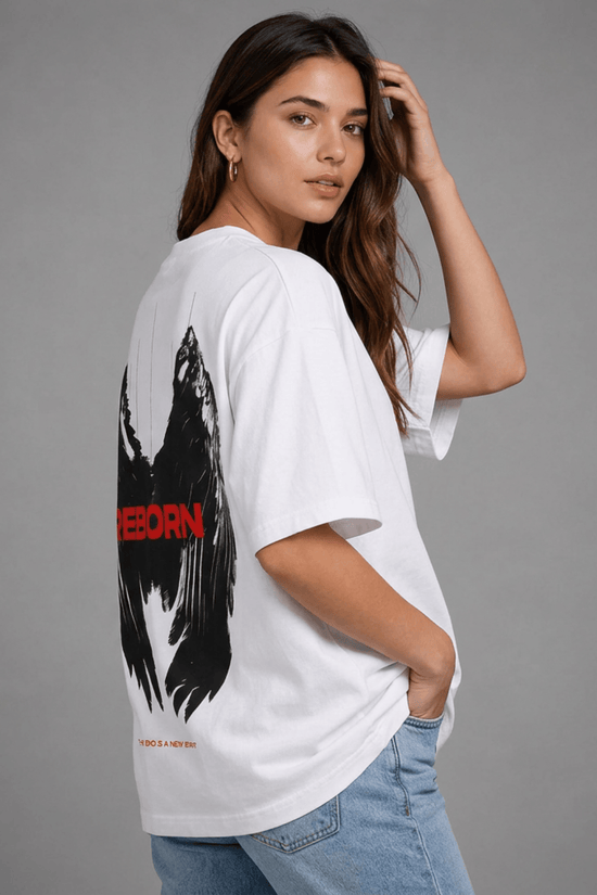 Women’s Oversized Graphic T-Shirt – Reborn Wings