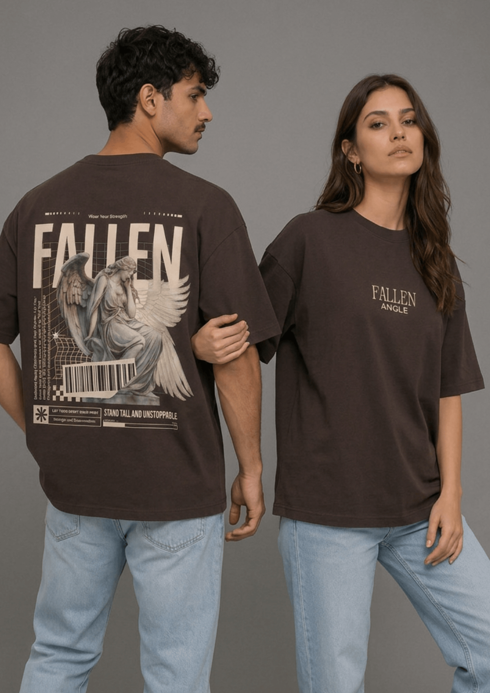 Unisex Oversized Graphic T-Shirt – Fallen Angel Edition
