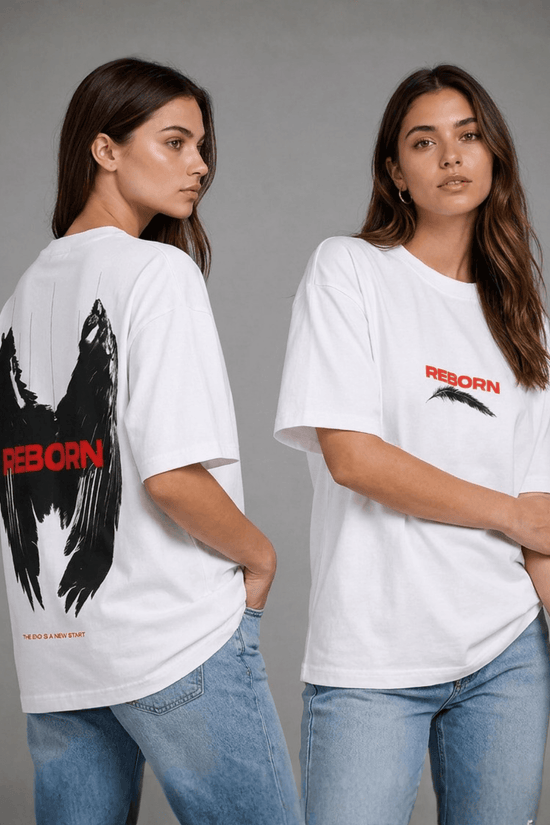 Women’s Oversized Graphic T-Shirt – Reborn Wings