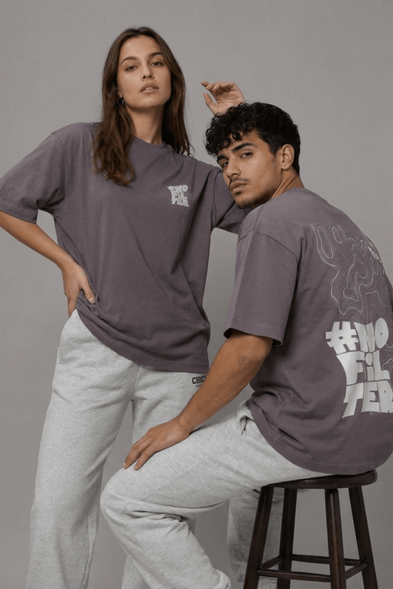 Unisex Oversized Graphic T-Shirt – No Filter Edition