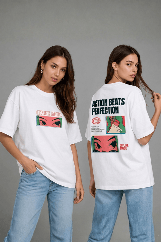 Women’s Oversized Graphic T-Shirt – Offline Mode