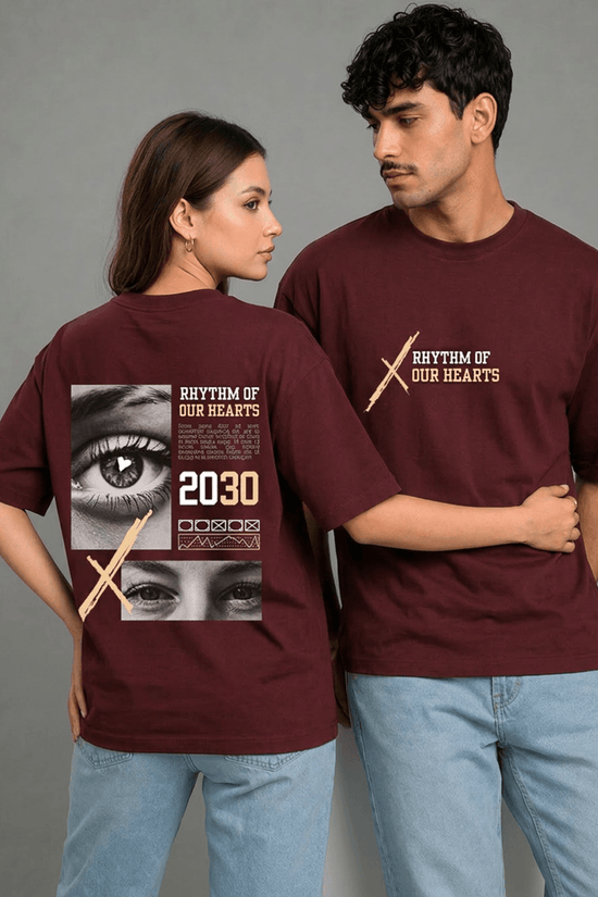Unisex Oversized Graphic T-Shirt – Rhythm Of Our Hearts Edition