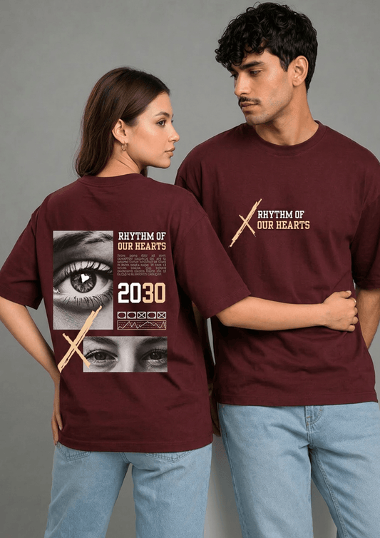 Unisex Oversized Graphic T-Shirt – Rhythm Of Our Hearts Edition