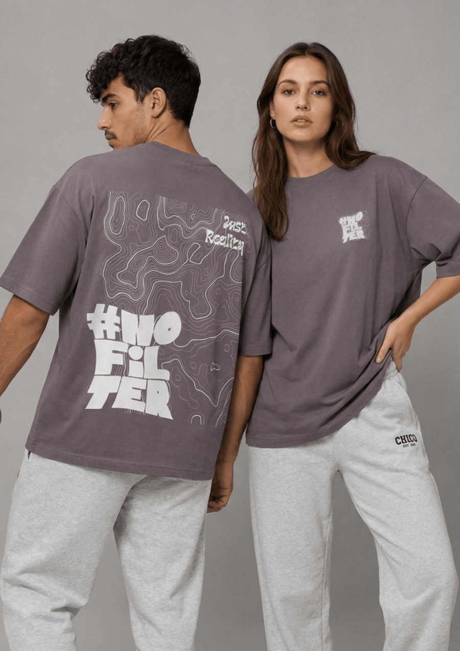 Unisex Oversized Graphic T-Shirt – No Filter Edition