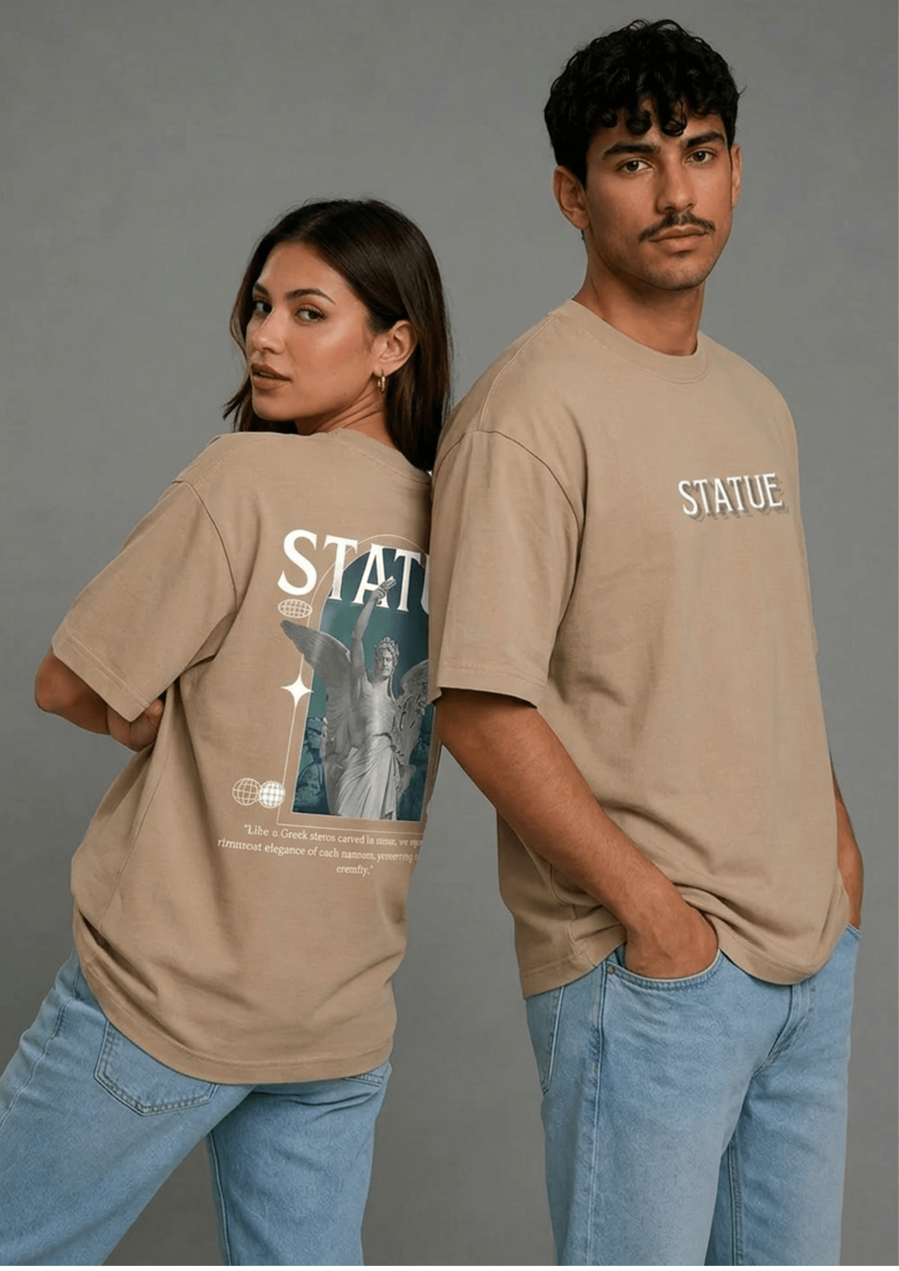 Unisex Printed Oversized  T-Shirt – STATUE