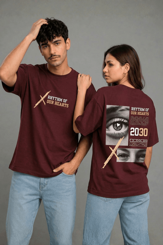 Unisex Oversized Graphic T-Shirt – Rhythm Of Our Hearts Edition