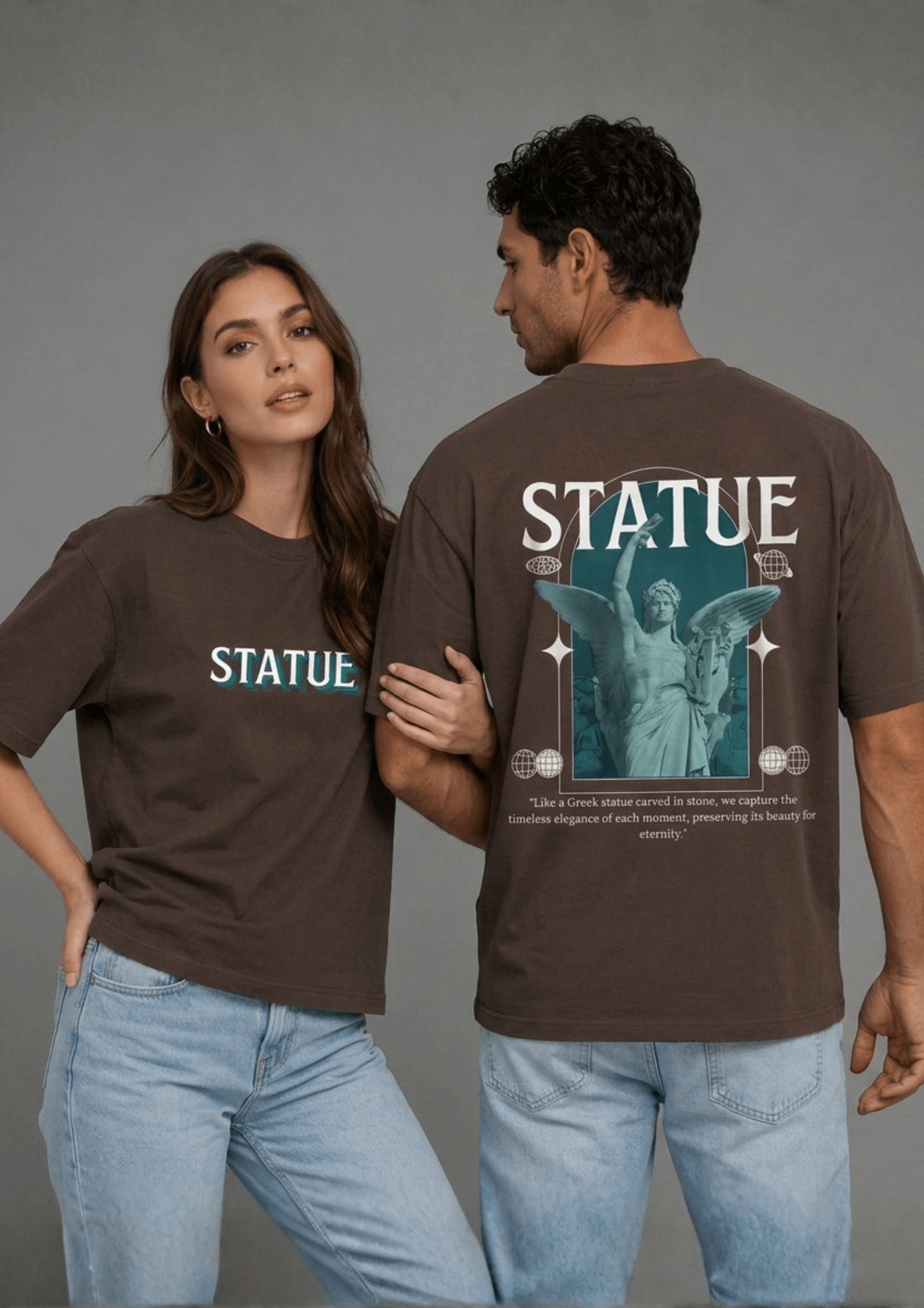Unisex Printed Oversized  T-Shirt – STATUE