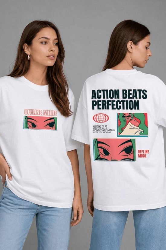 Women’s Oversized Graphic T-Shirt – Offline Mode