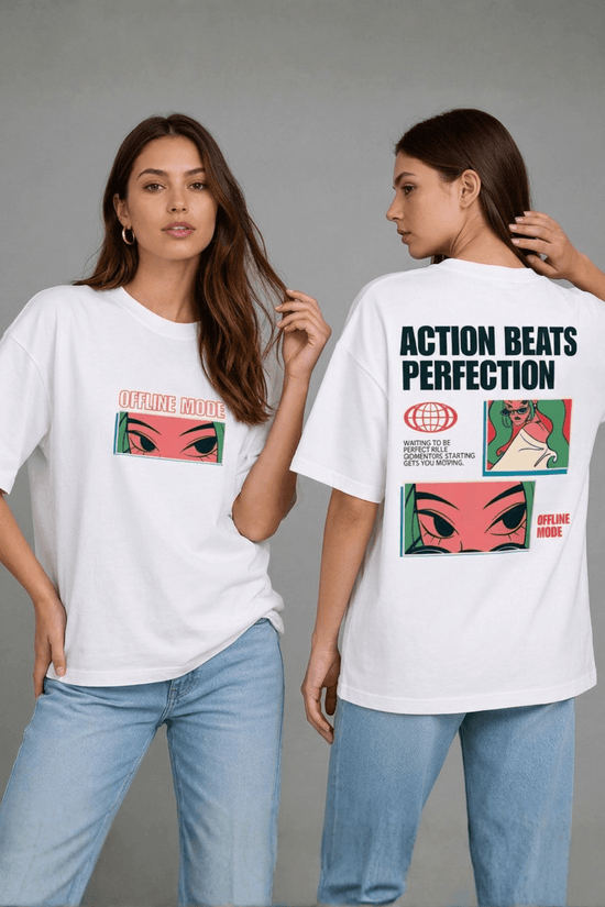 Women’s Oversized Graphic T-Shirt – Offline Mode