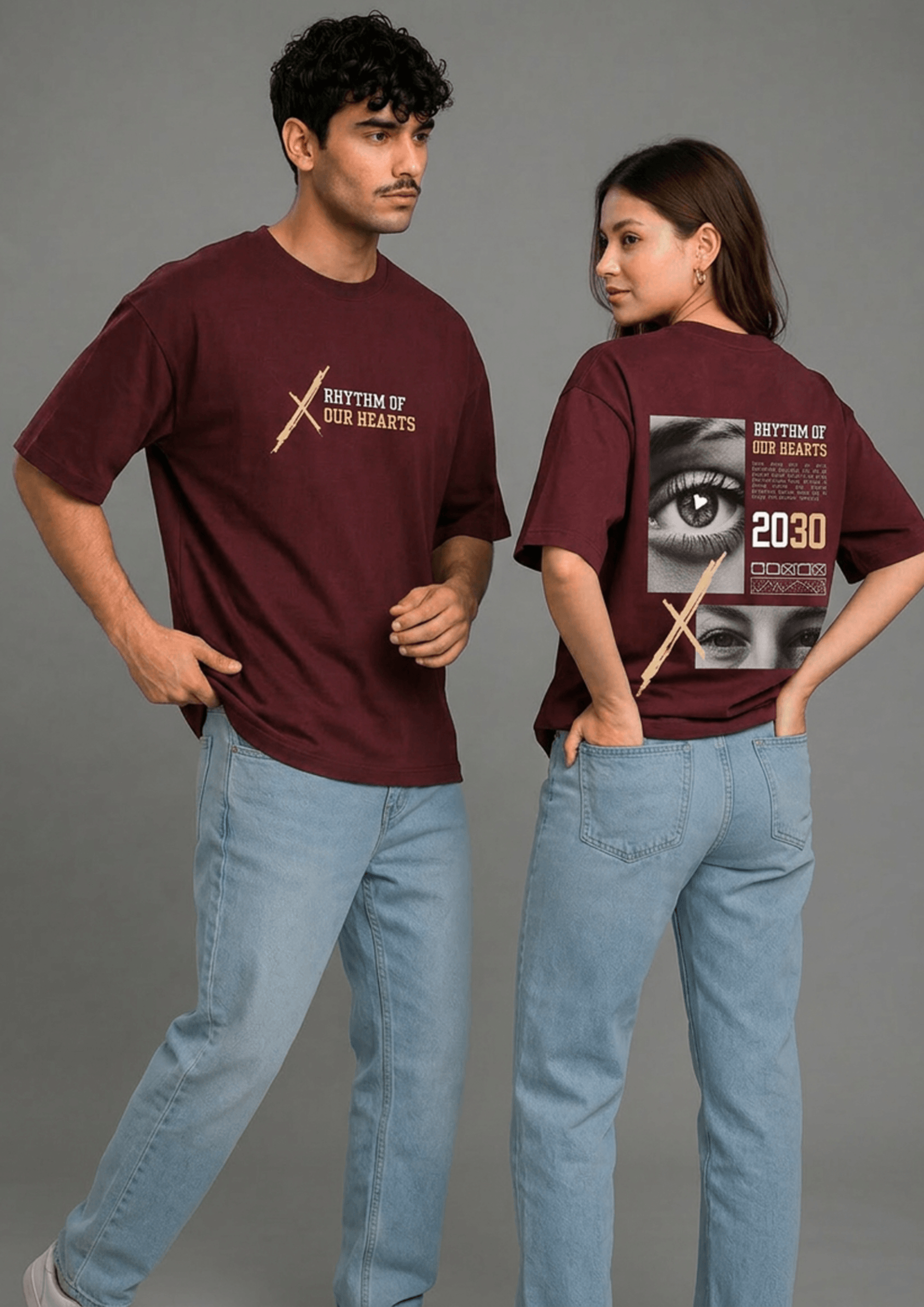 Unisex Oversized Graphic T-Shirt – Rhythm Of Our Hearts Edition