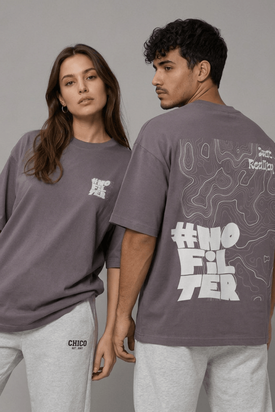 Unisex Oversized Graphic T-Shirt – No Filter Edition
