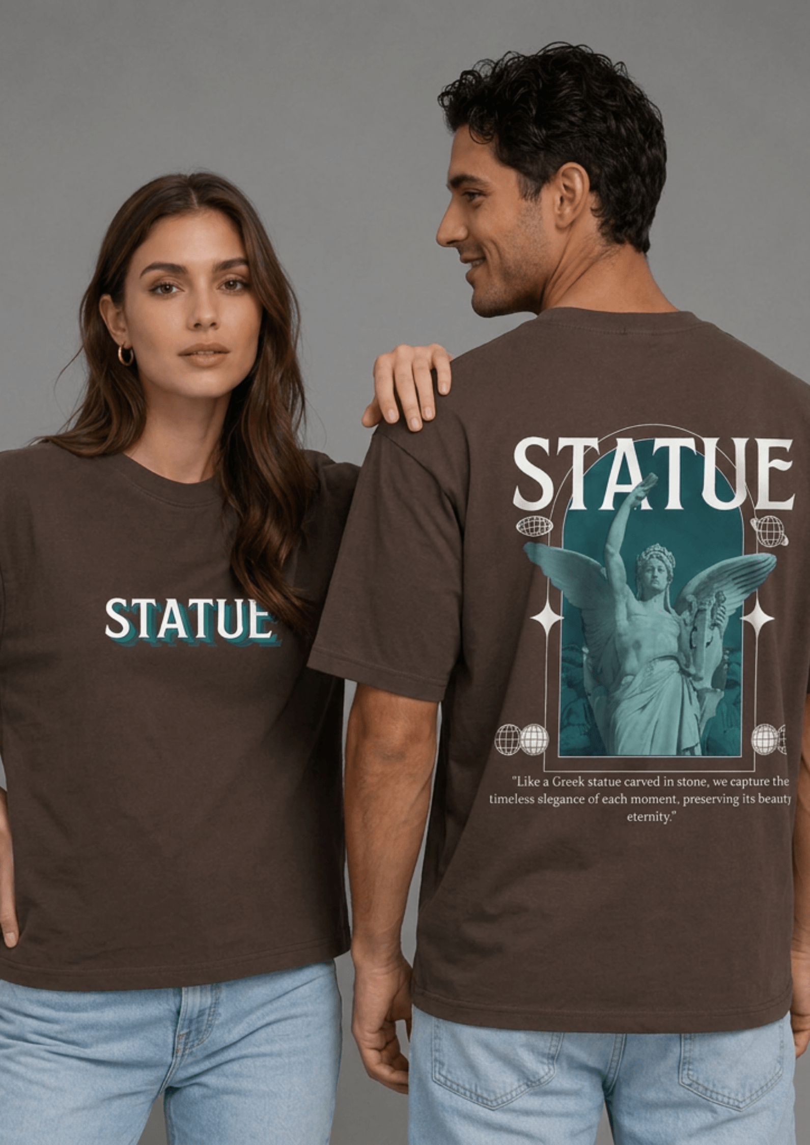 Unisex Printed Oversized  T-Shirt – STATUE