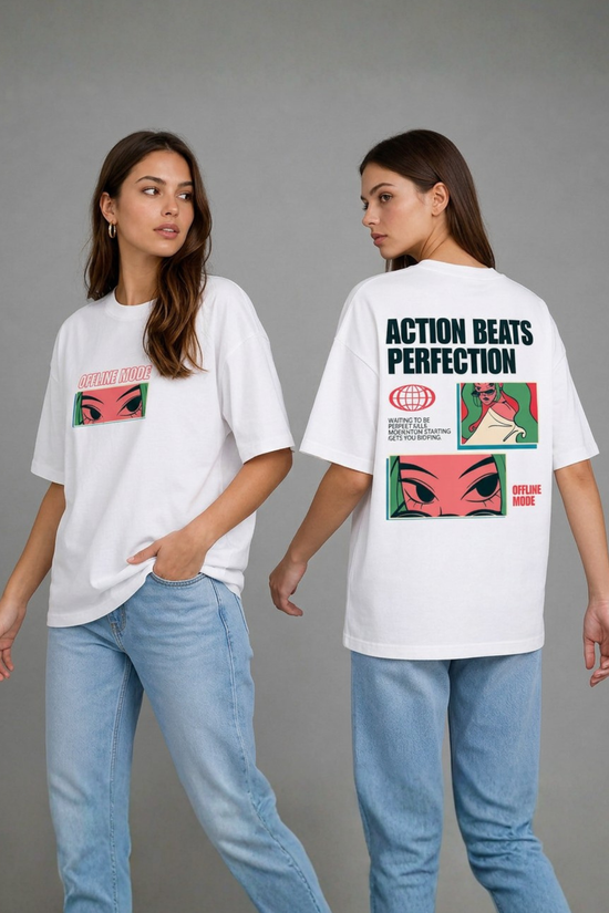 Women’s Oversized Graphic T-Shirt – Offline Mode