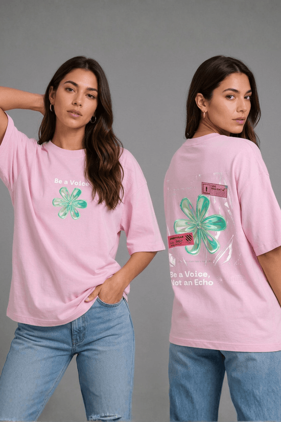 Women’s Printed Oversized  T-Shirt – Be a voice