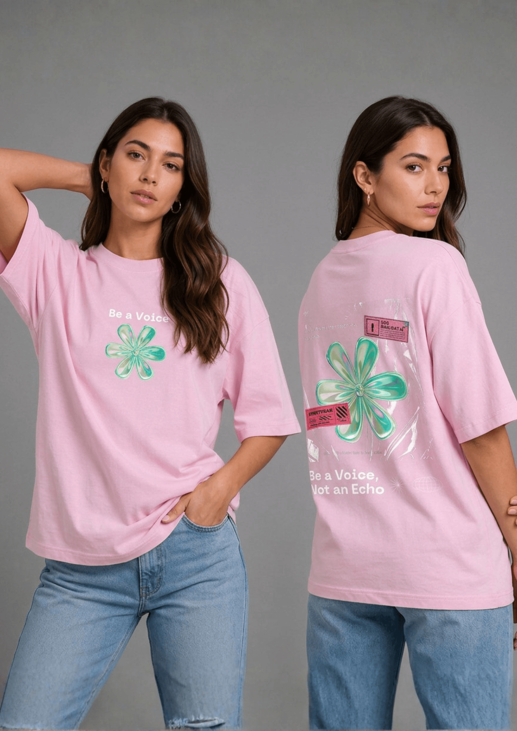 Women’s Printed Oversized  T-Shirt – Be a voice