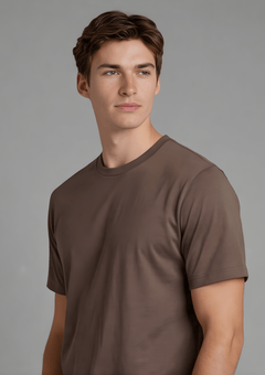 Men’s Essential Cotton Regural Fit  T-Shirt – Brown
