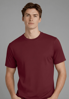 Men’s Essential Cotton Regural Fit T-Shirt – Burgundy