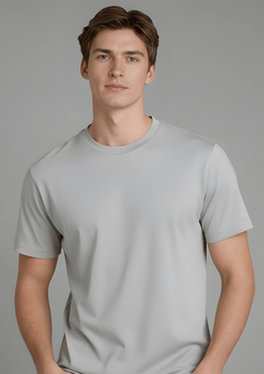 Men’s Essential Cotton Regural Fit T-Shirt – Light Grey