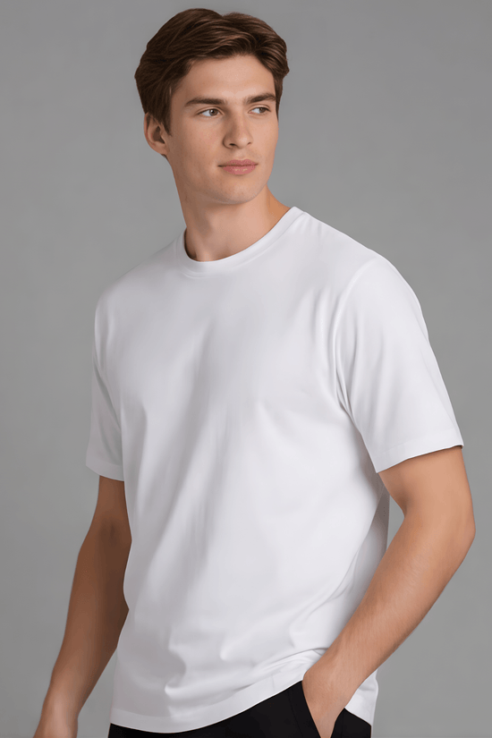 Men’s Essential Cotton Regural Fit T-Shirt – White