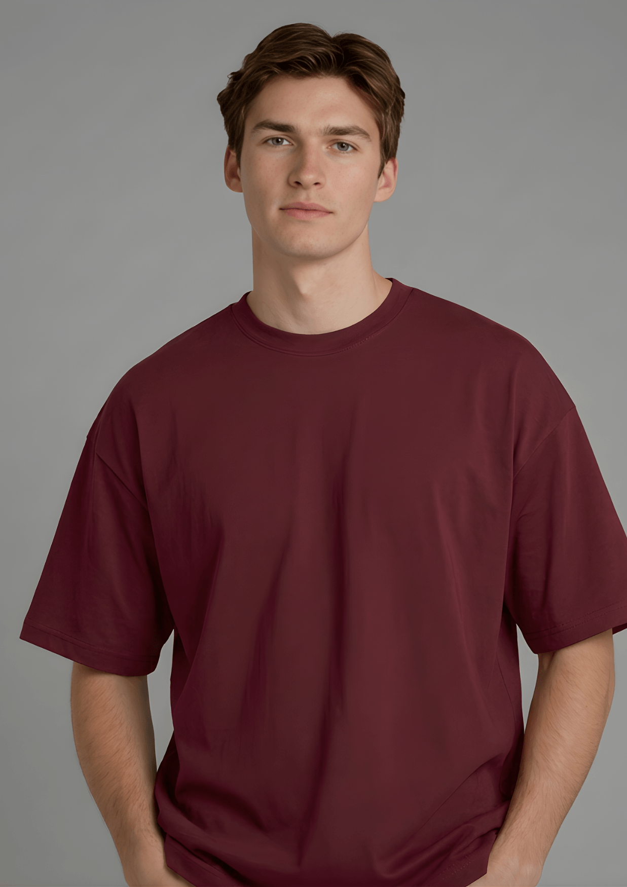 Men’s Oversized Essential T-Shirt – Burgundy