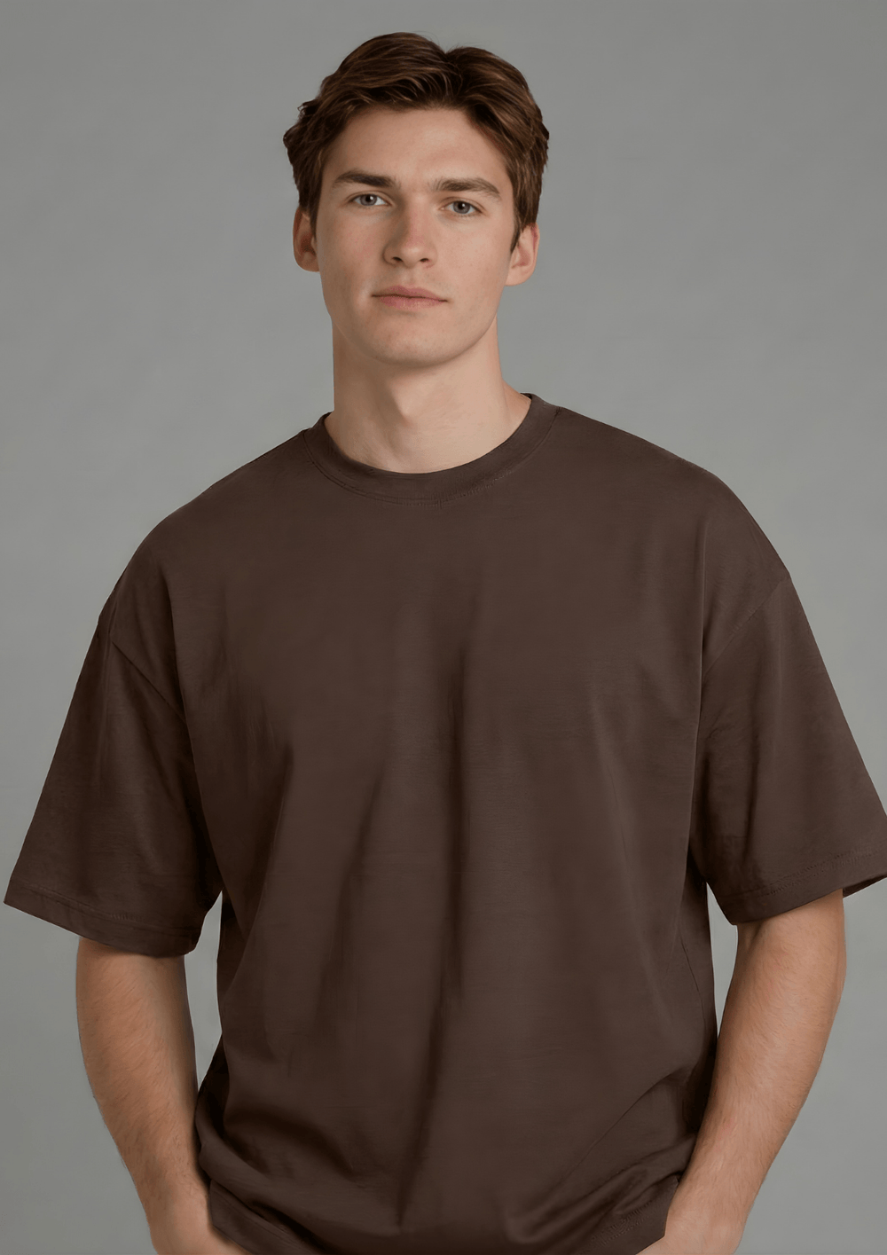 Men’s Oversized Essential T-Shirt – Dark Brown
