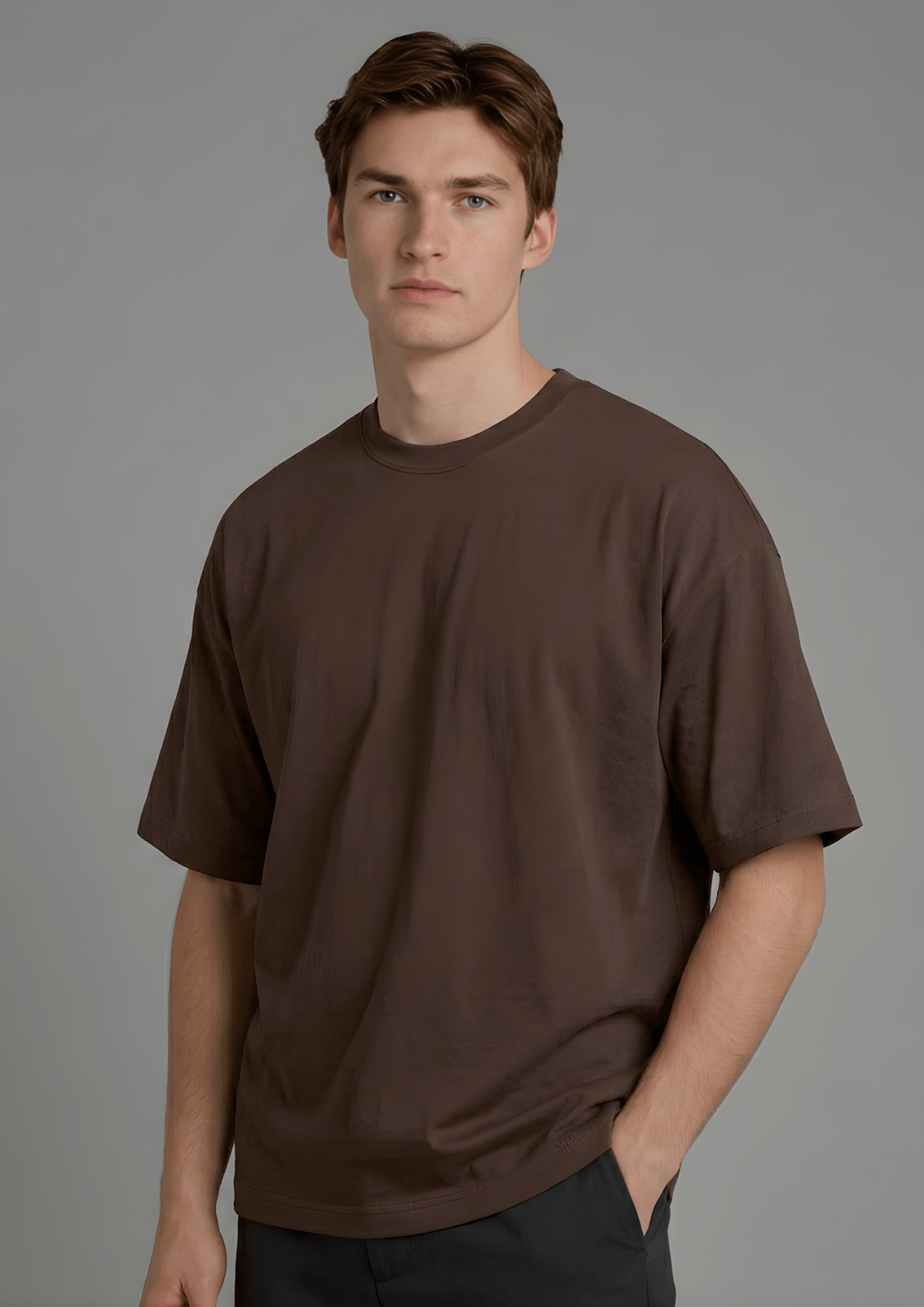 Men’s Oversized Essential T-Shirt – Dark Brown