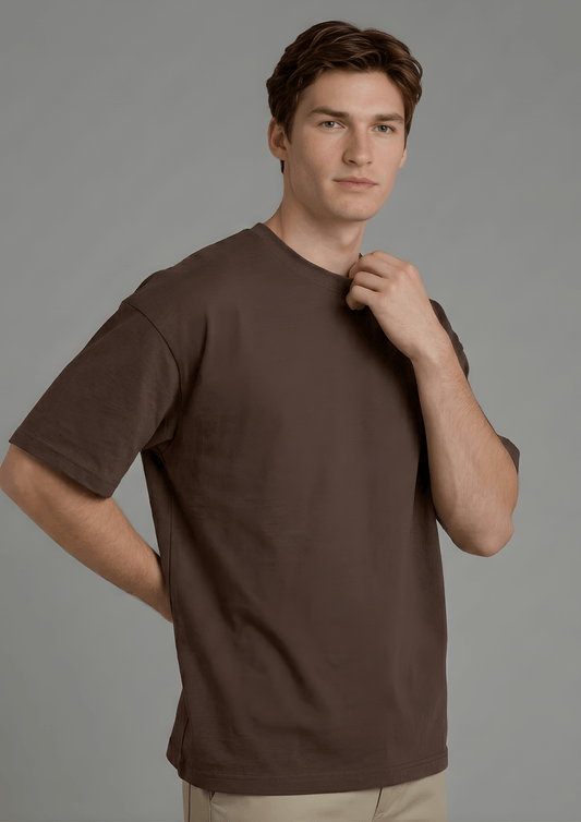 Men’s Oversized Essential T-Shirt – Dark Brown