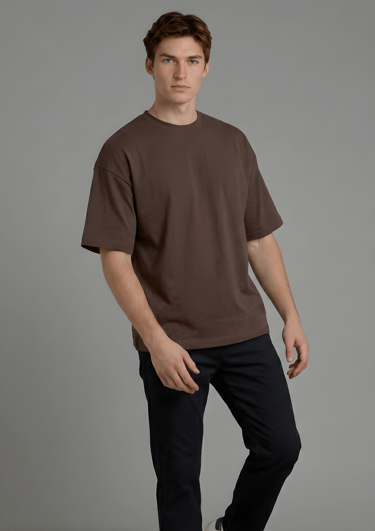Men’s Oversized Essential T-Shirt – Dark Brown