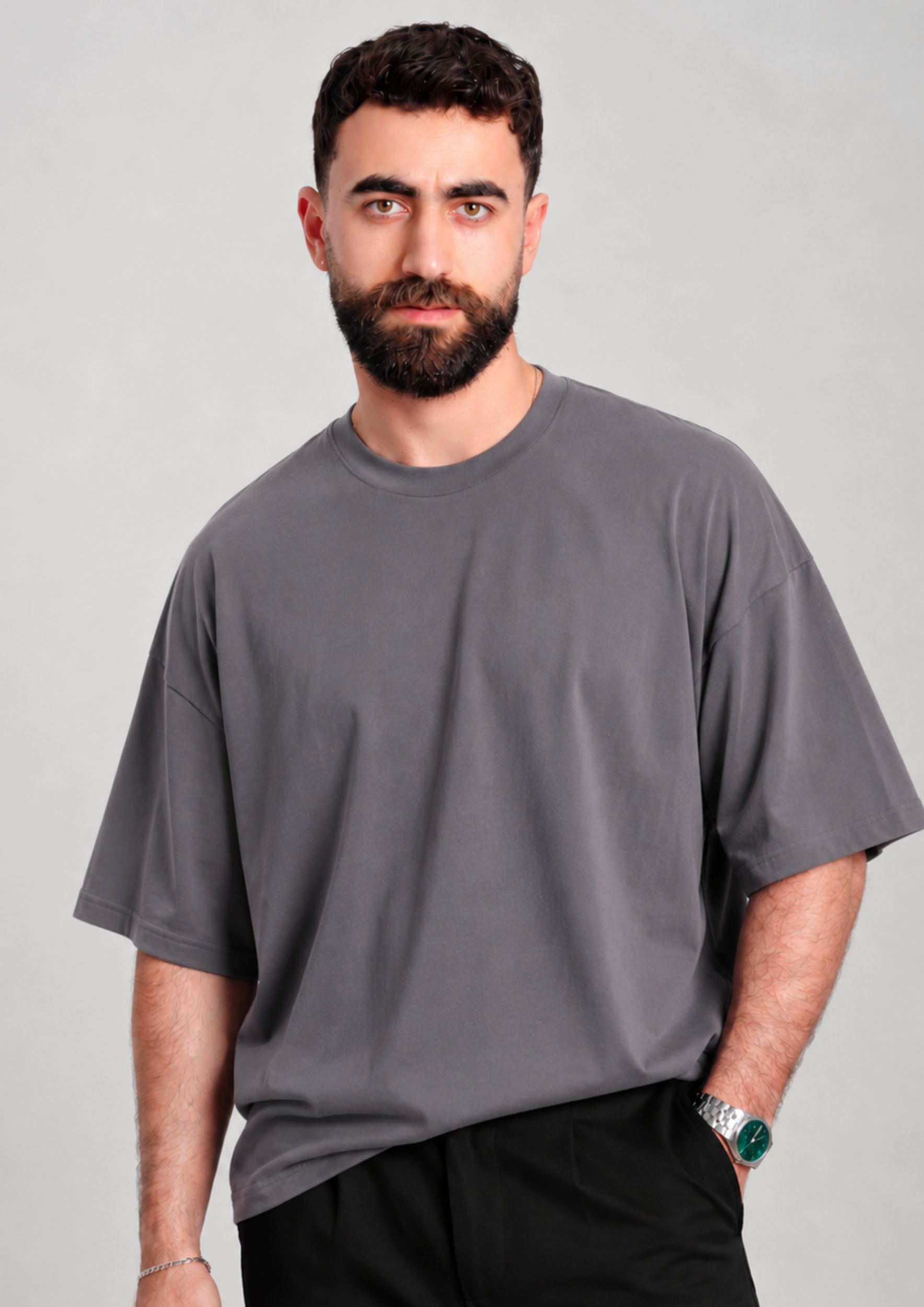 Men’s Oversized Tee – Dark Gray