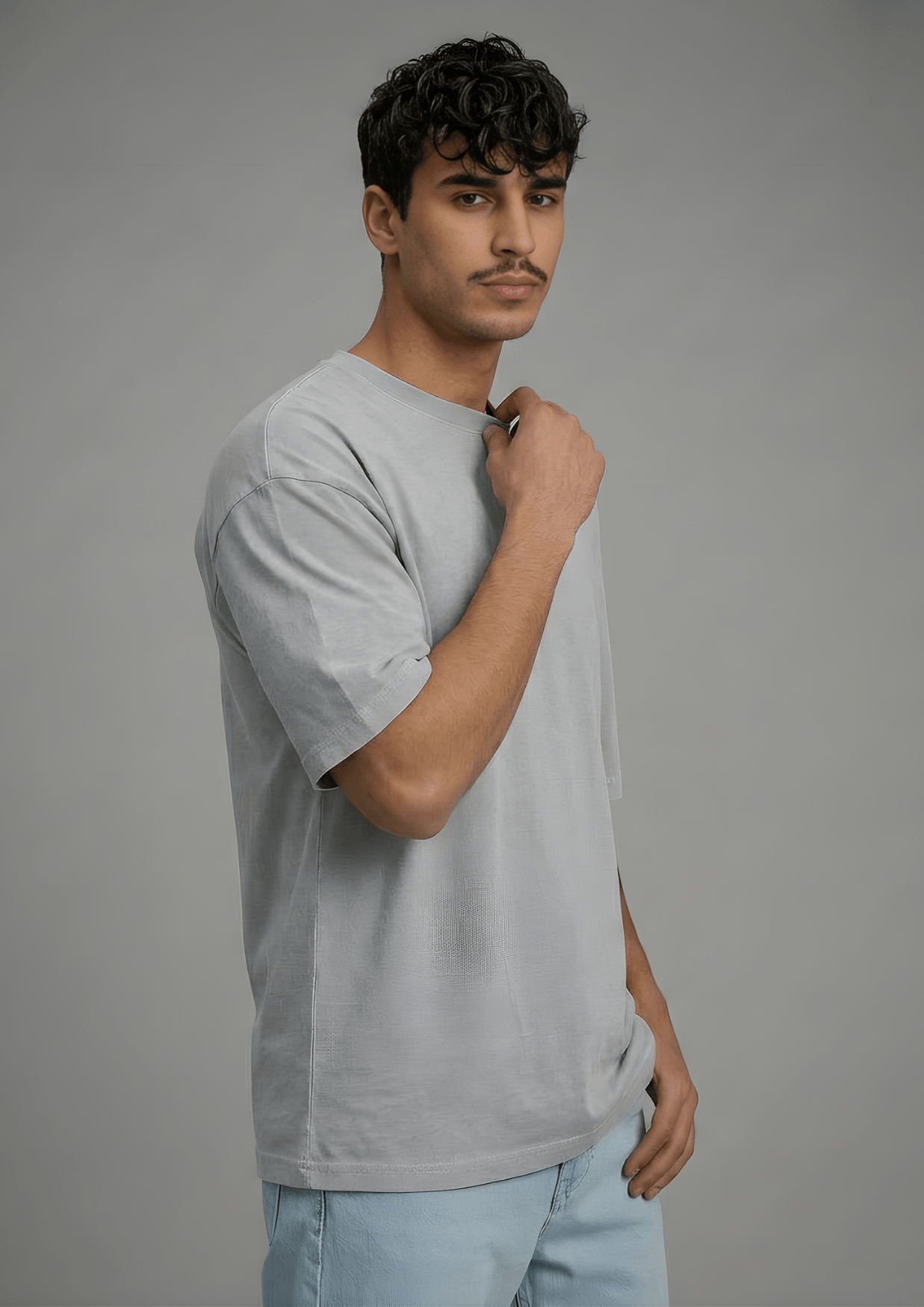 Men’s Oversized Essential T-Shirt – Light Grey