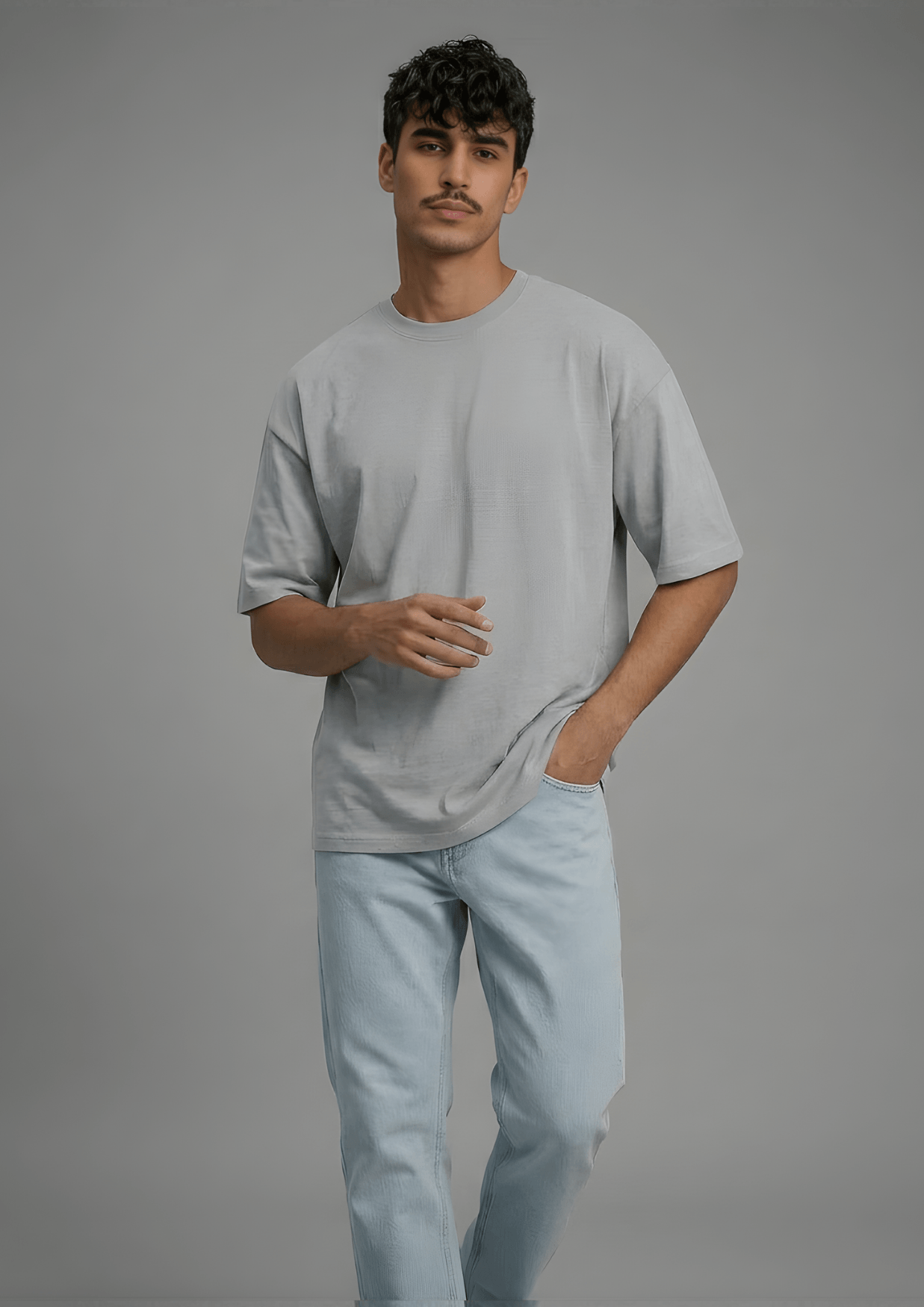 Men’s Oversized Essential T-Shirt – Light Grey