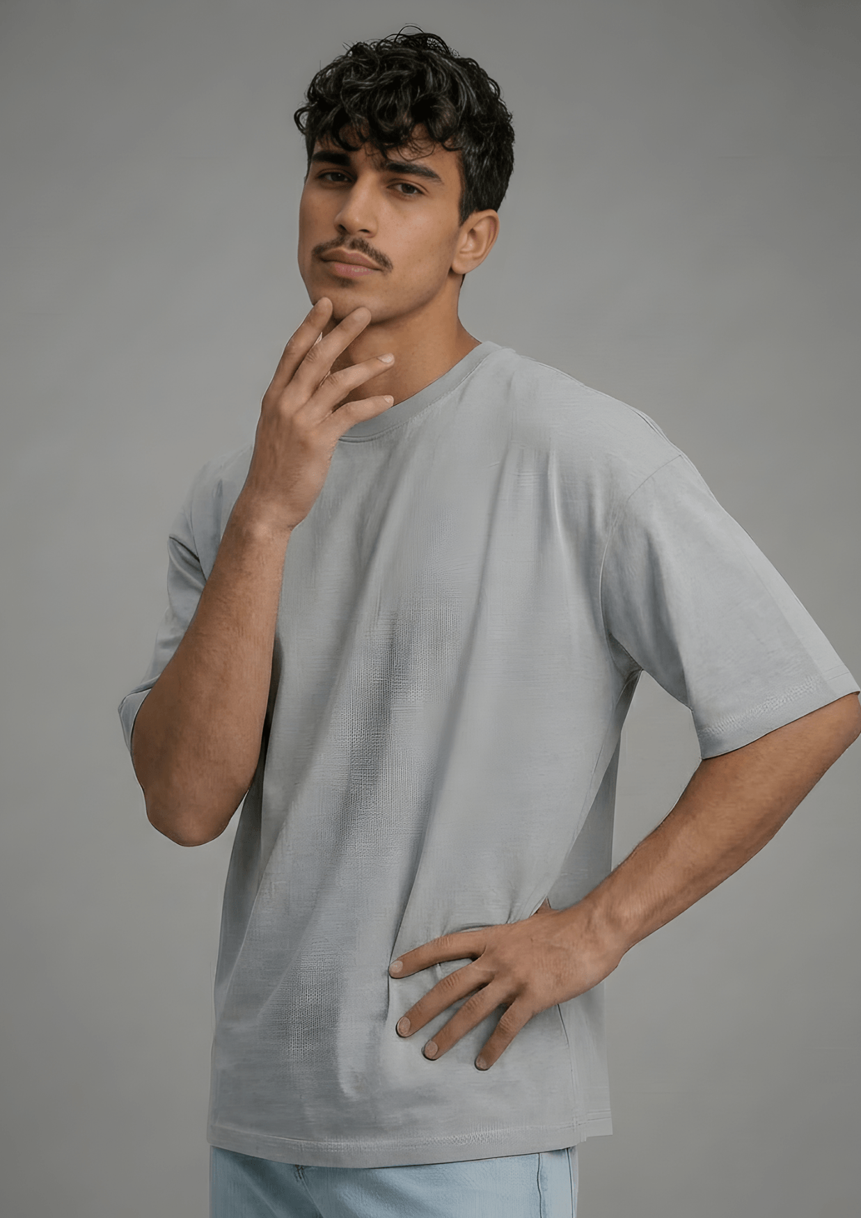 Men’s Oversized Essential T-Shirt – Light Grey